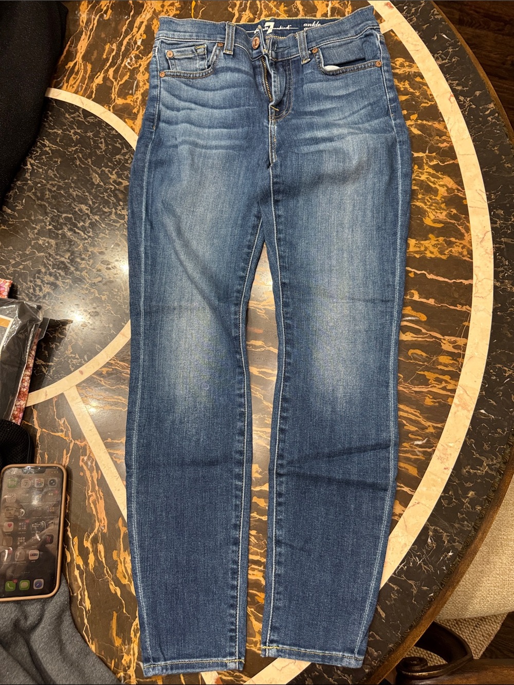 7 For All Mankind Women’s Blue Skinny Jeans